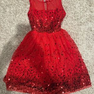 Girls Size 7 Red Holiday Dress